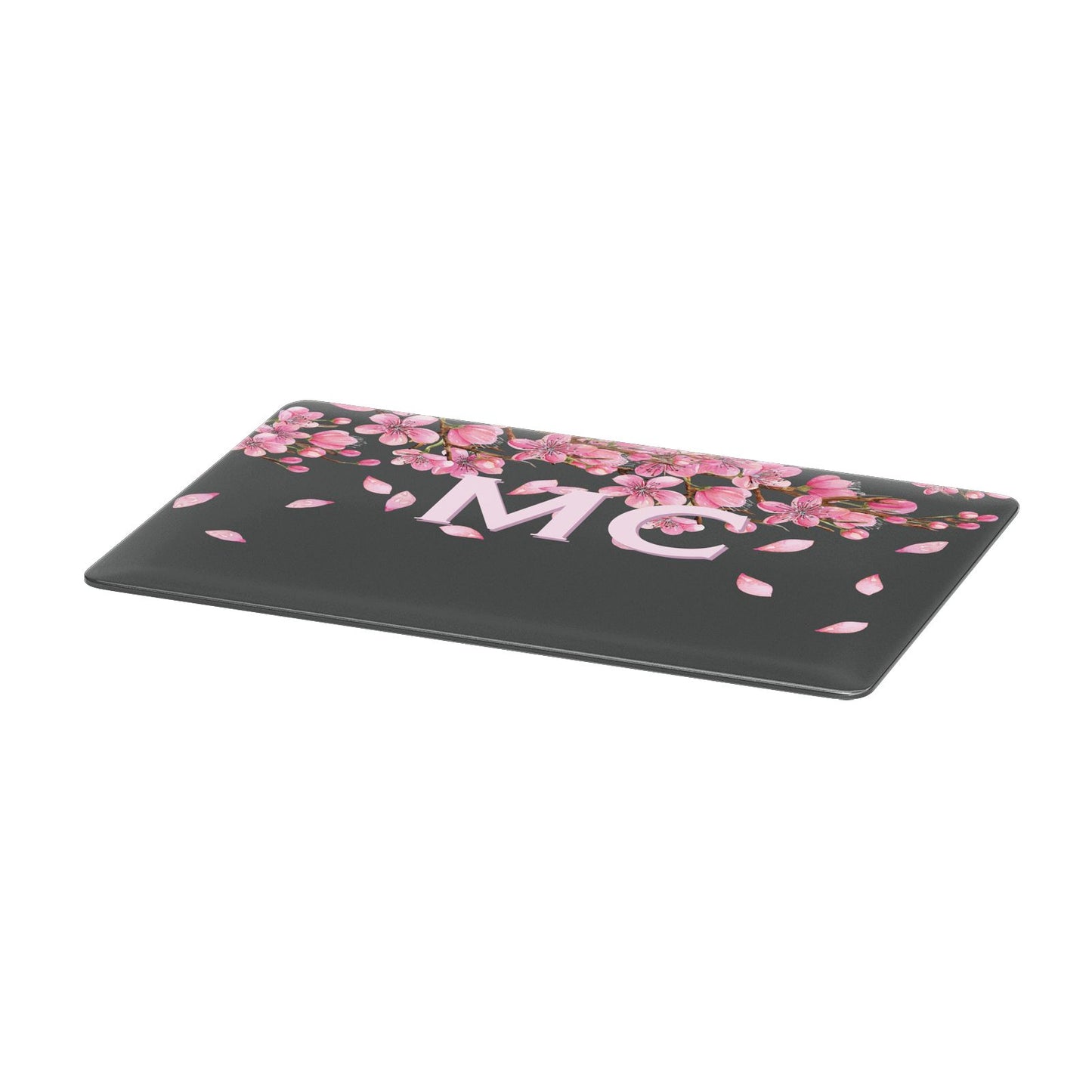 Personalised Floral Blossom Black Pink Apple MacBook Case Only