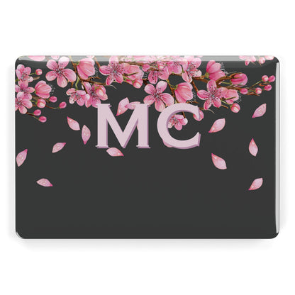 Personalised Floral Blossom Black Pink Apple MacBook Case