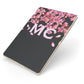 Personalised Floral Blossom Black Pink Apple iPad Case on Gold iPad Side View