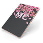 Personalised Floral Blossom Black Pink Apple iPad Case on Rose Gold iPad Side View