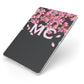 Personalised Floral Blossom Black Pink Apple iPad Case on Silver iPad Side View