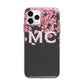 Personalised Floral Blossom Black Pink Apple iPhone 11 Pro Max in Silver with Bumper Case