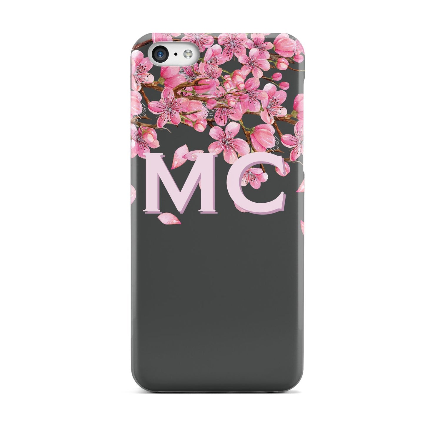 Personalised Floral Blossom Black Pink Apple iPhone 5c Case