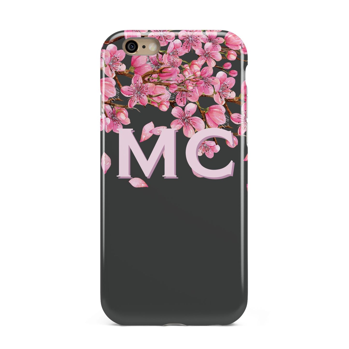 Personalised Floral Blossom Black Pink Apple iPhone 6 3D Tough Case