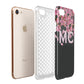 Personalised Floral Blossom Black Pink Apple iPhone 7 8 3D Tough Case Expanded View