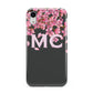 Personalised Floral Blossom Black Pink Apple iPhone XR White 3D Tough Case