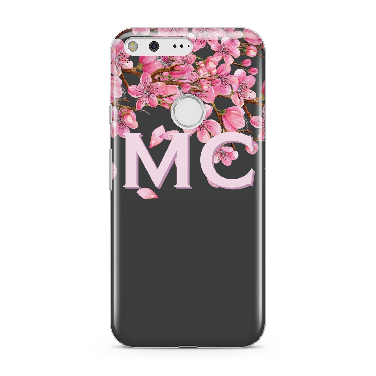 Personalised Floral Blossom Black Pink Google Pixel Case