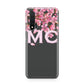 Personalised Floral Blossom Black Pink Huawei Nova 6 Phone Case