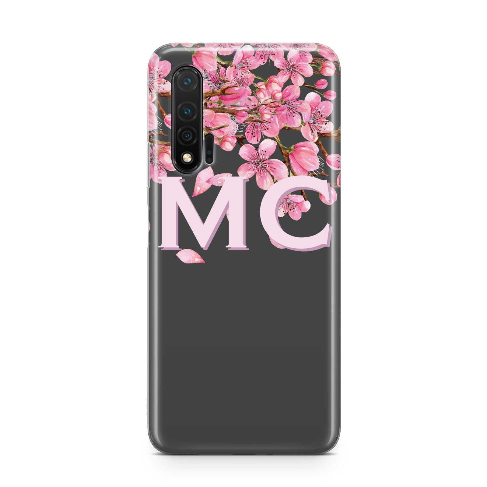 Personalised Floral Blossom Black Pink Huawei Nova 6 Phone Case