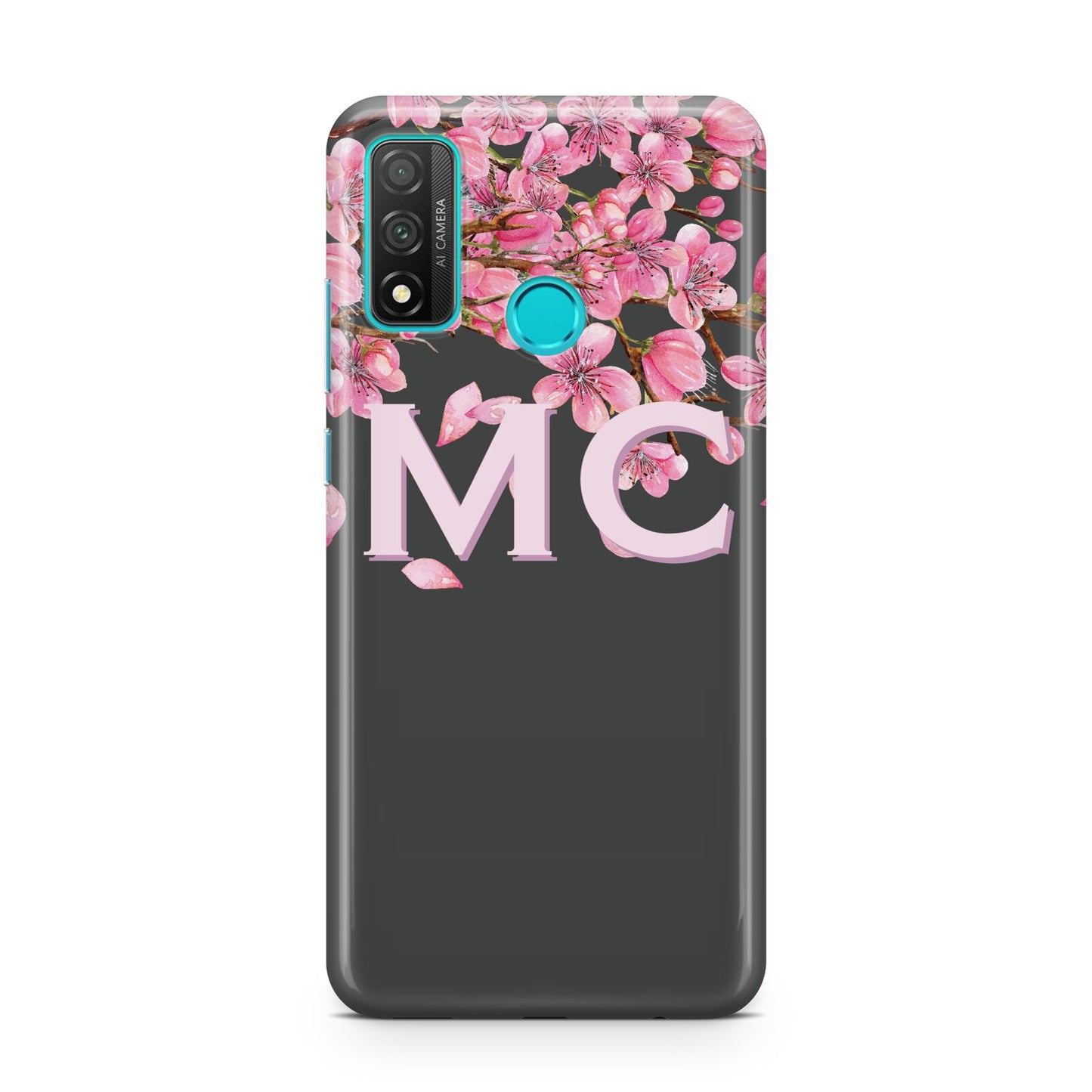 Personalised Floral Blossom Black Pink Huawei P Smart 2020