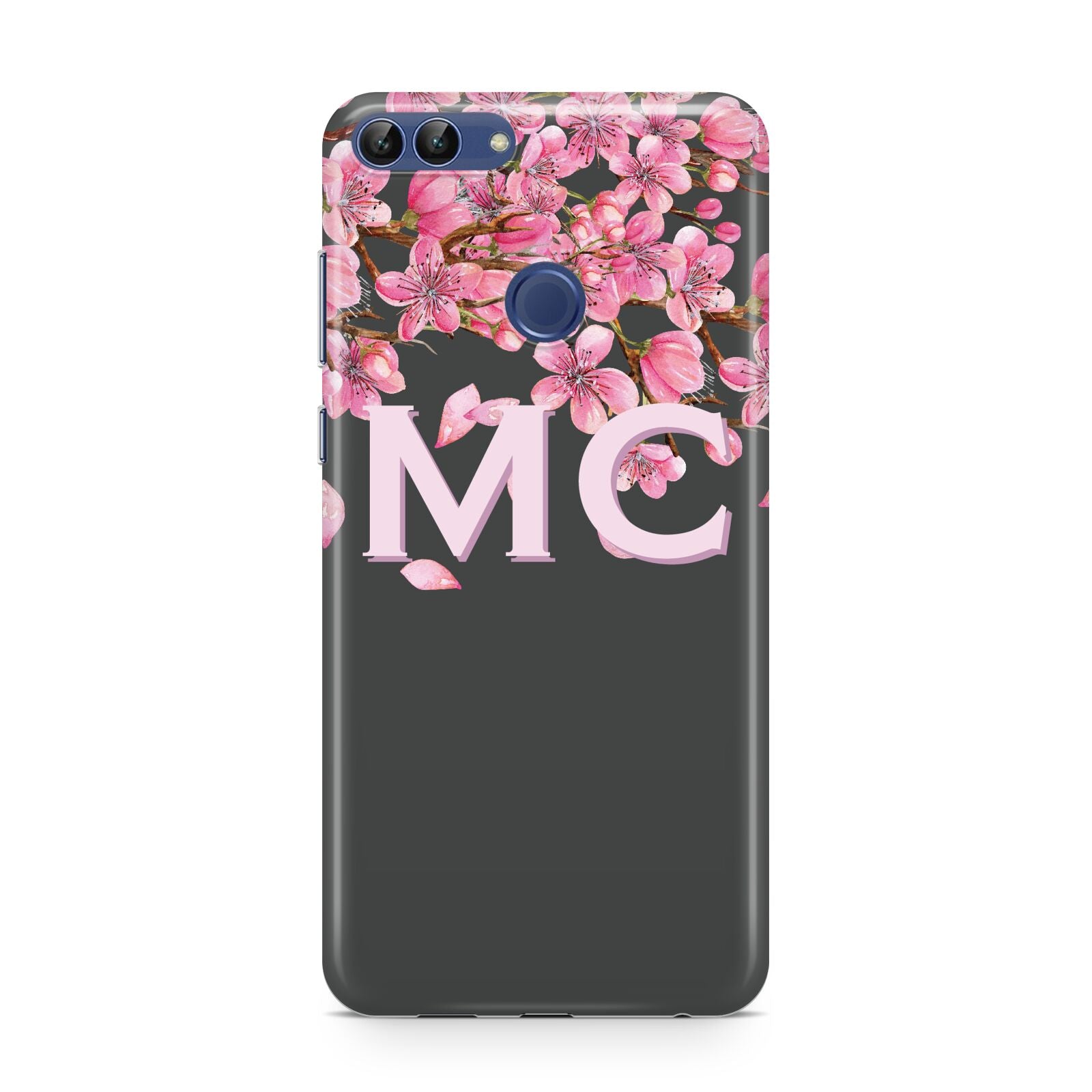 Personalised Floral Blossom Black Pink Huawei P Smart Case