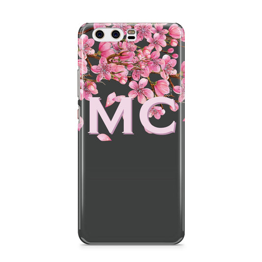 Personalised Floral Blossom Black Pink Huawei P10 Phone Case