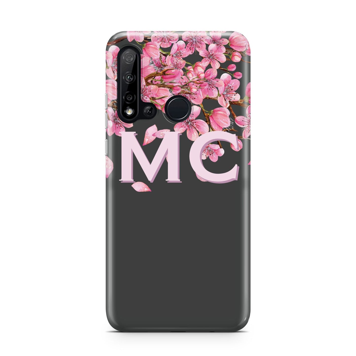 Personalised Floral Blossom Black Pink Huawei P20 Lite 5G Phone Case