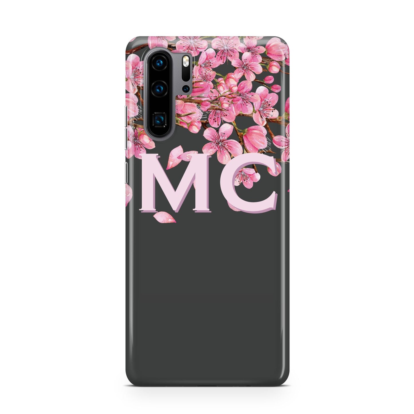 Personalised Floral Blossom Black Pink Huawei P30 Pro Phone Case
