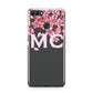 Personalised Floral Blossom Black Pink Huawei Y9 2018