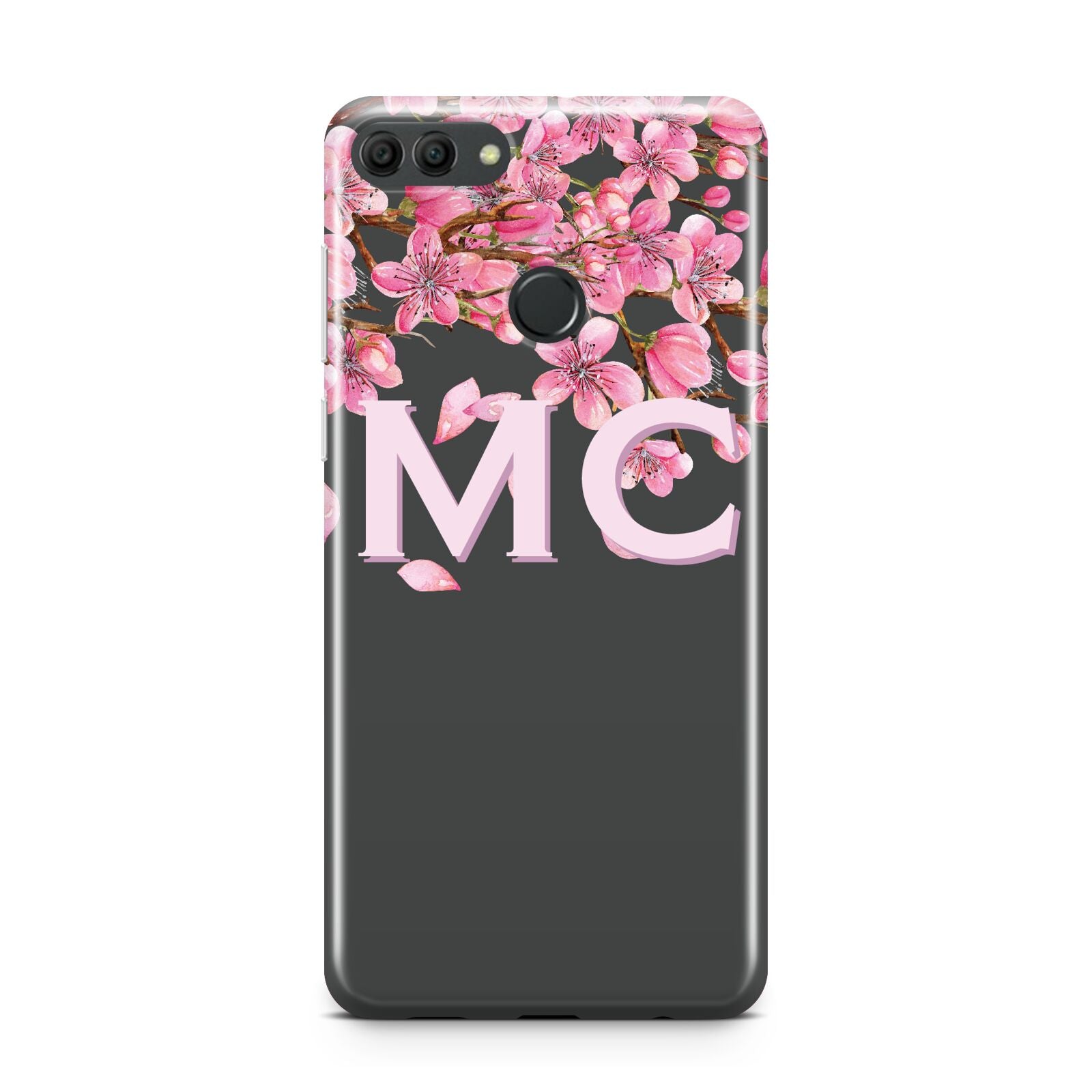 Personalised Floral Blossom Black Pink Huawei Y9 2018