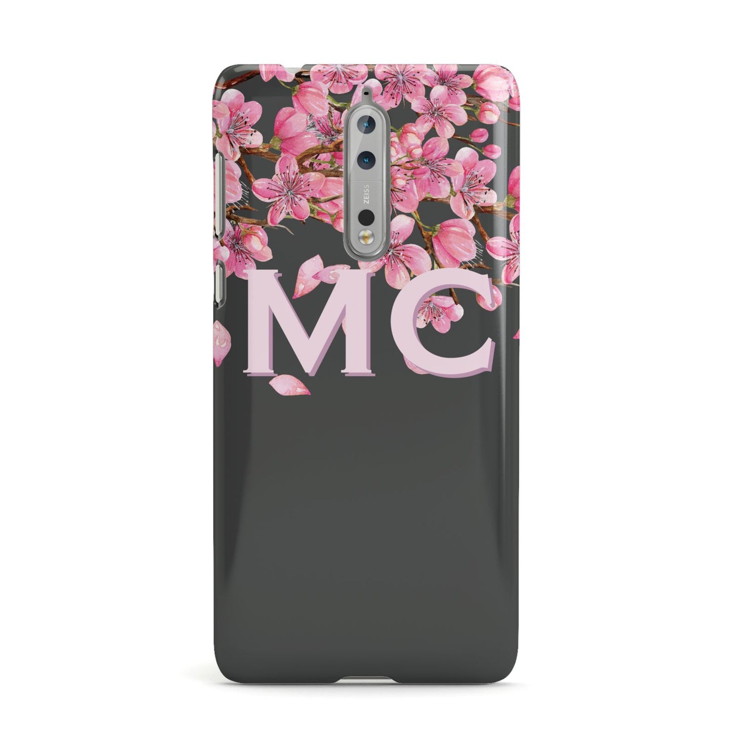 Personalised Floral Blossom Black Pink Nokia Case