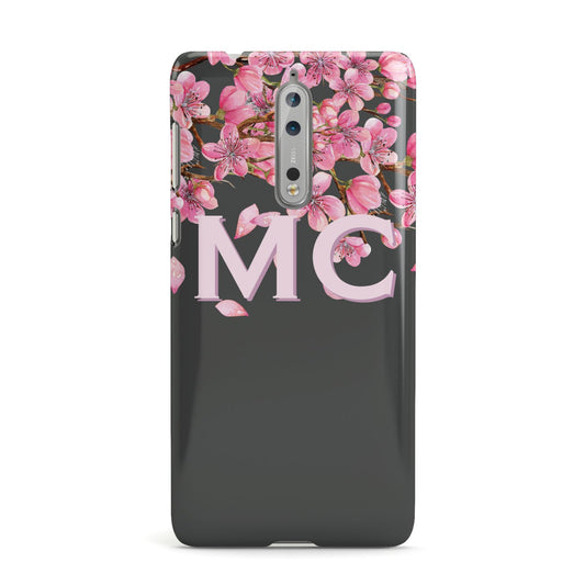 Personalised Floral Blossom Black Pink Nokia Case