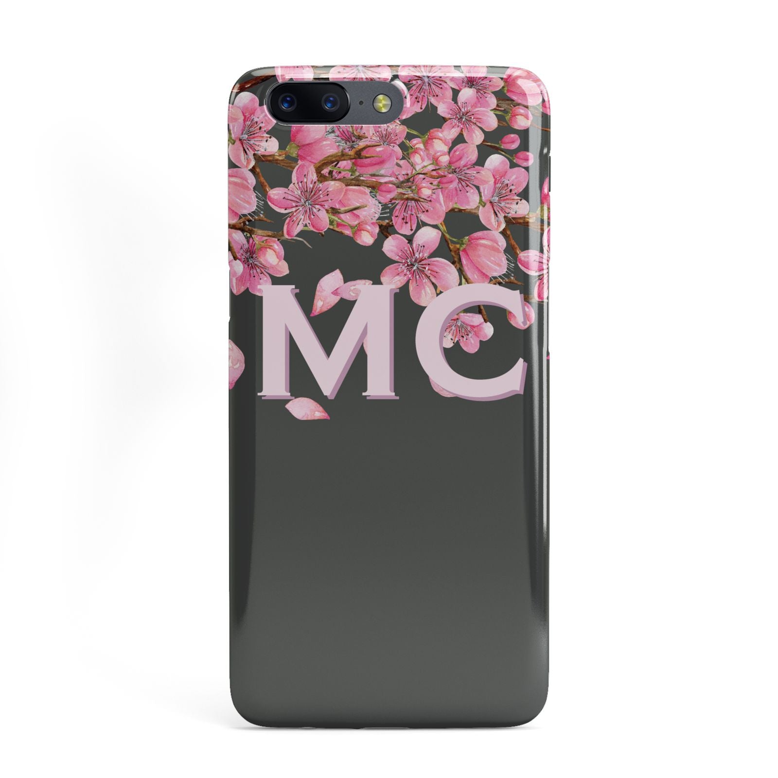 Personalised Floral Blossom Black Pink OnePlus Case