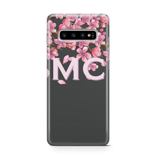 Personalised Floral Blossom Black Pink Protective Samsung Galaxy Case