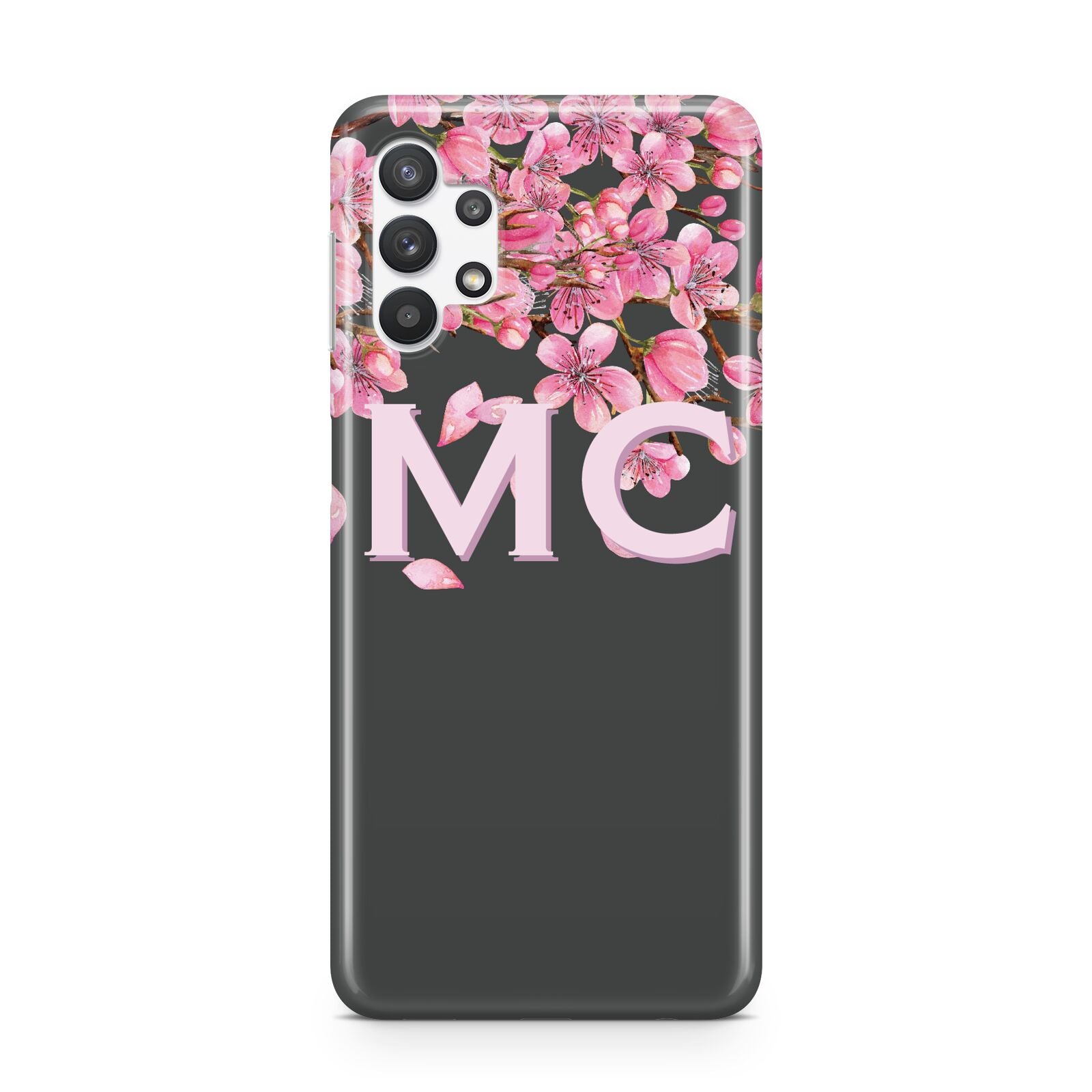 Personalised Floral Blossom Black Pink Samsung A32 5G Case