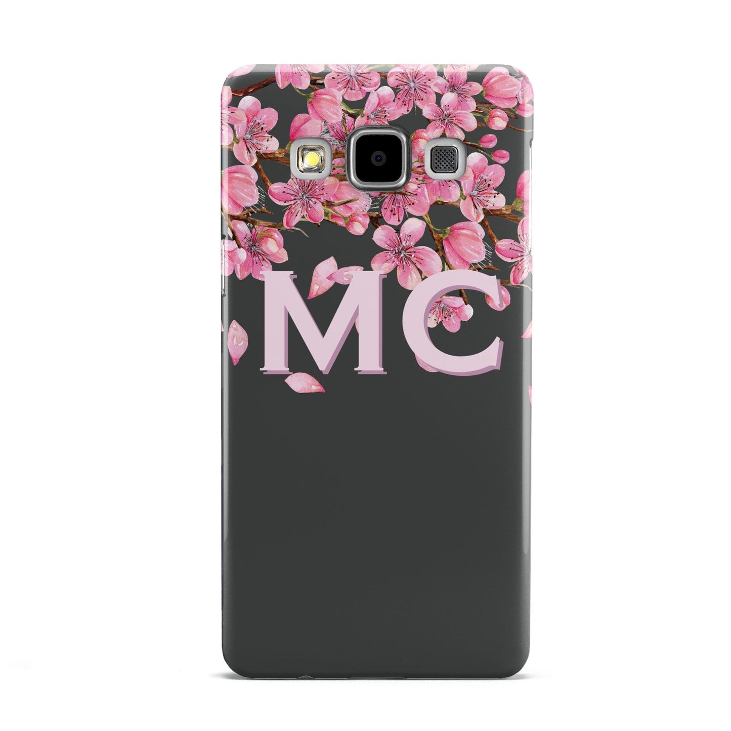 Personalised Floral Blossom Black Pink Samsung Galaxy A5 Case