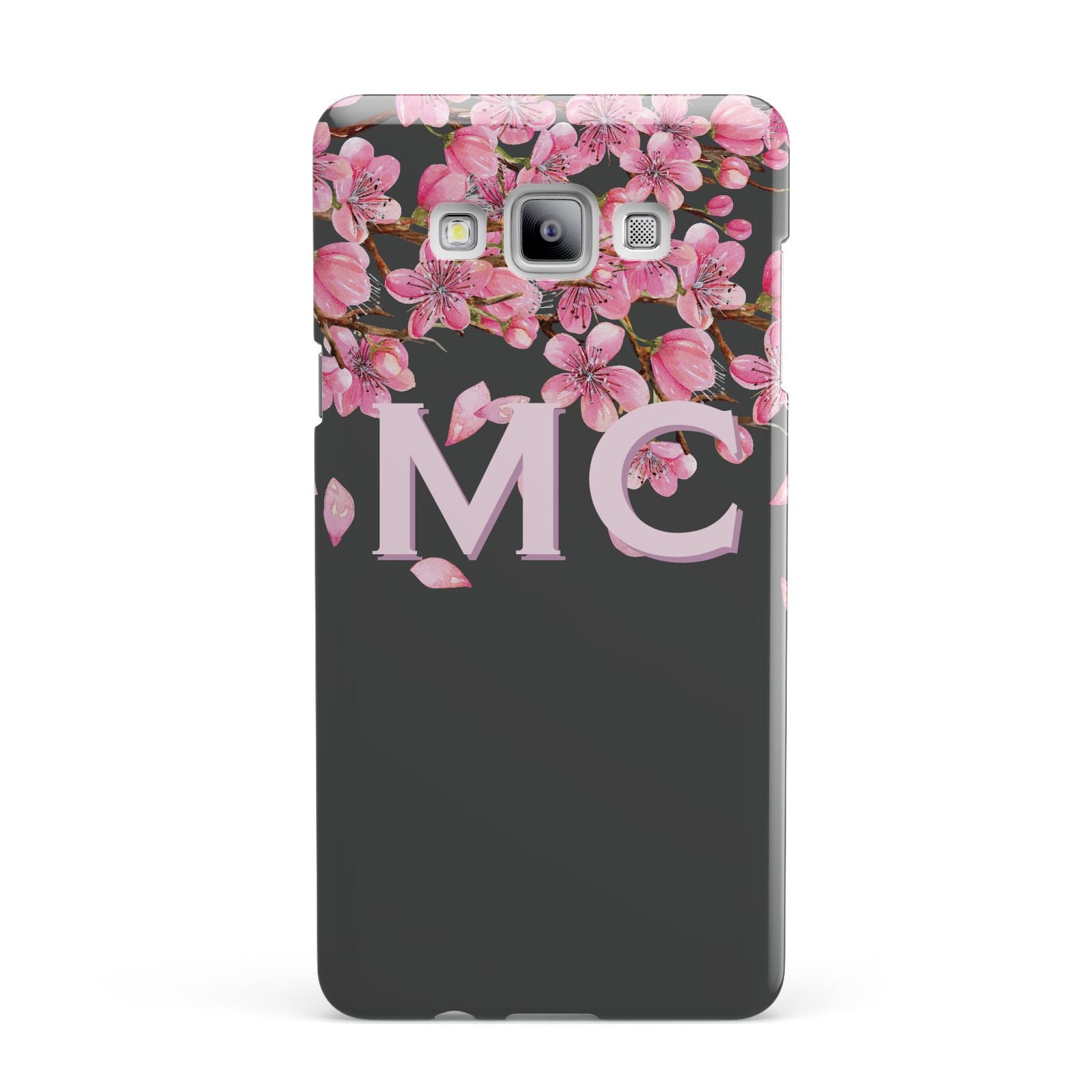 Personalised Floral Blossom Black Pink Samsung Galaxy A7 2015 Case