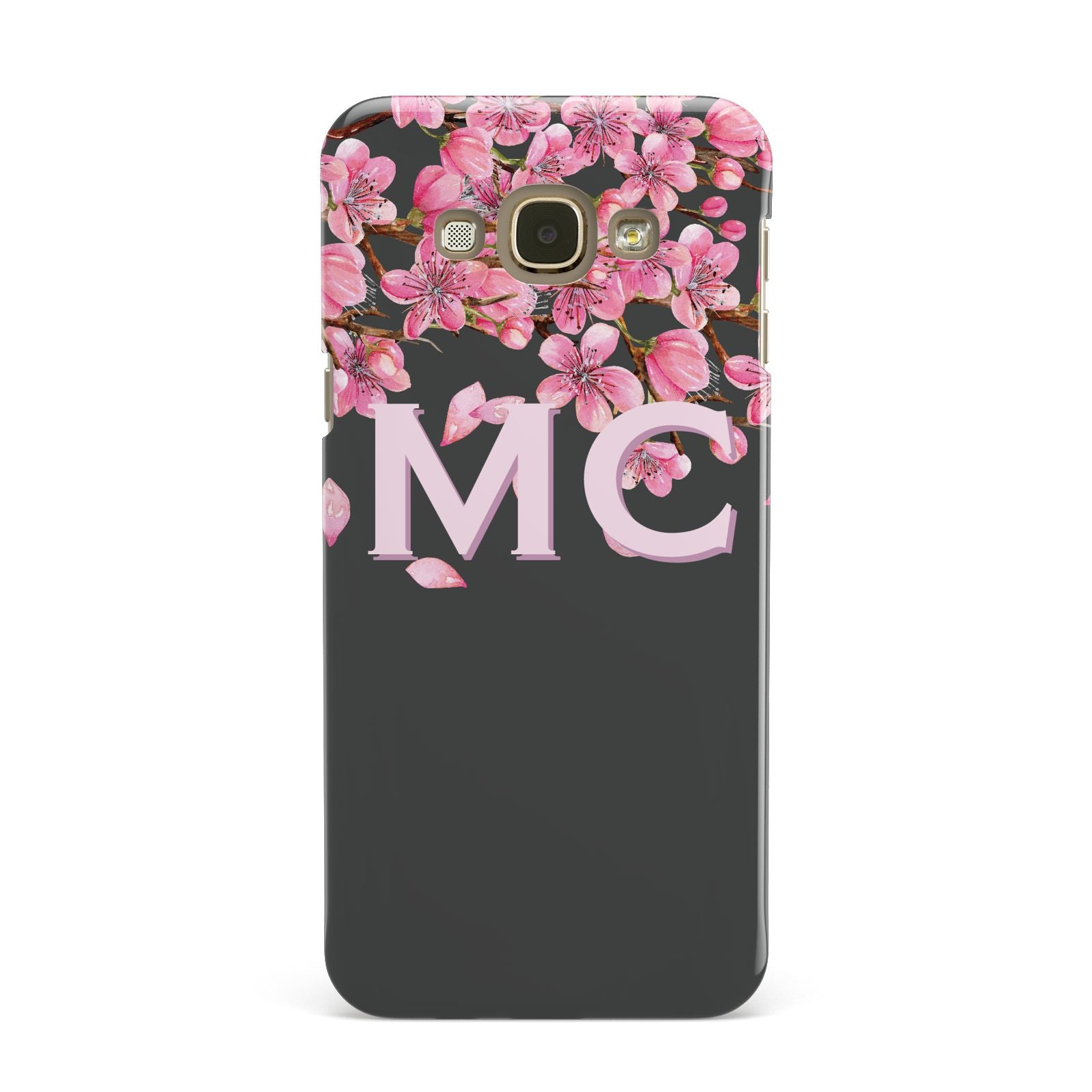 Personalised Floral Blossom Black Pink Samsung Galaxy A8 Case