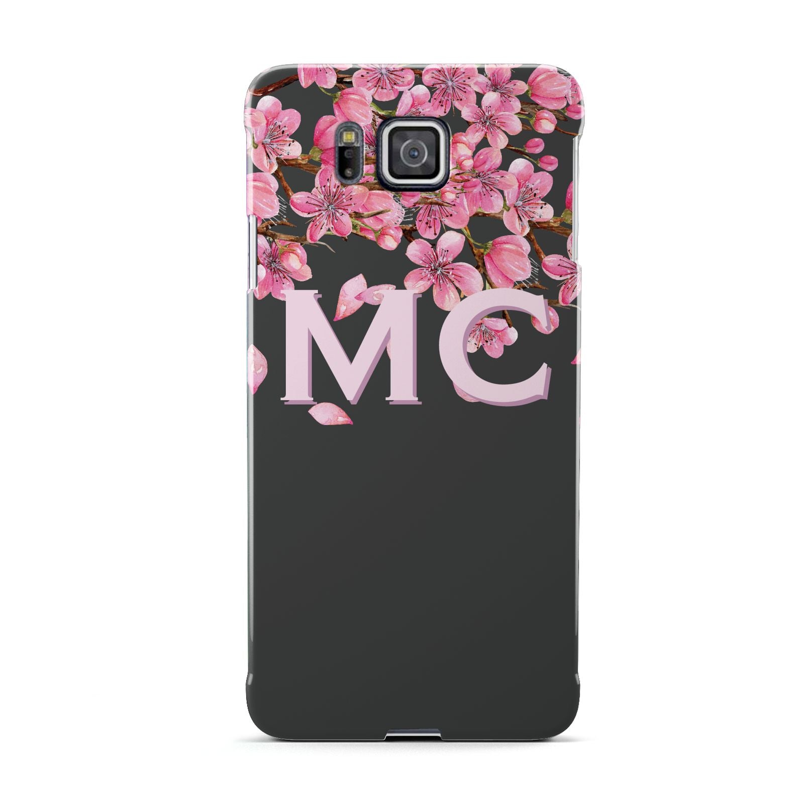 Personalised Floral Blossom Black Pink Samsung Galaxy Alpha Case