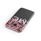Personalised Floral Blossom Black Pink Samsung Galaxy Case Front Close Up