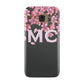 Personalised Floral Blossom Black Pink Samsung Galaxy Case