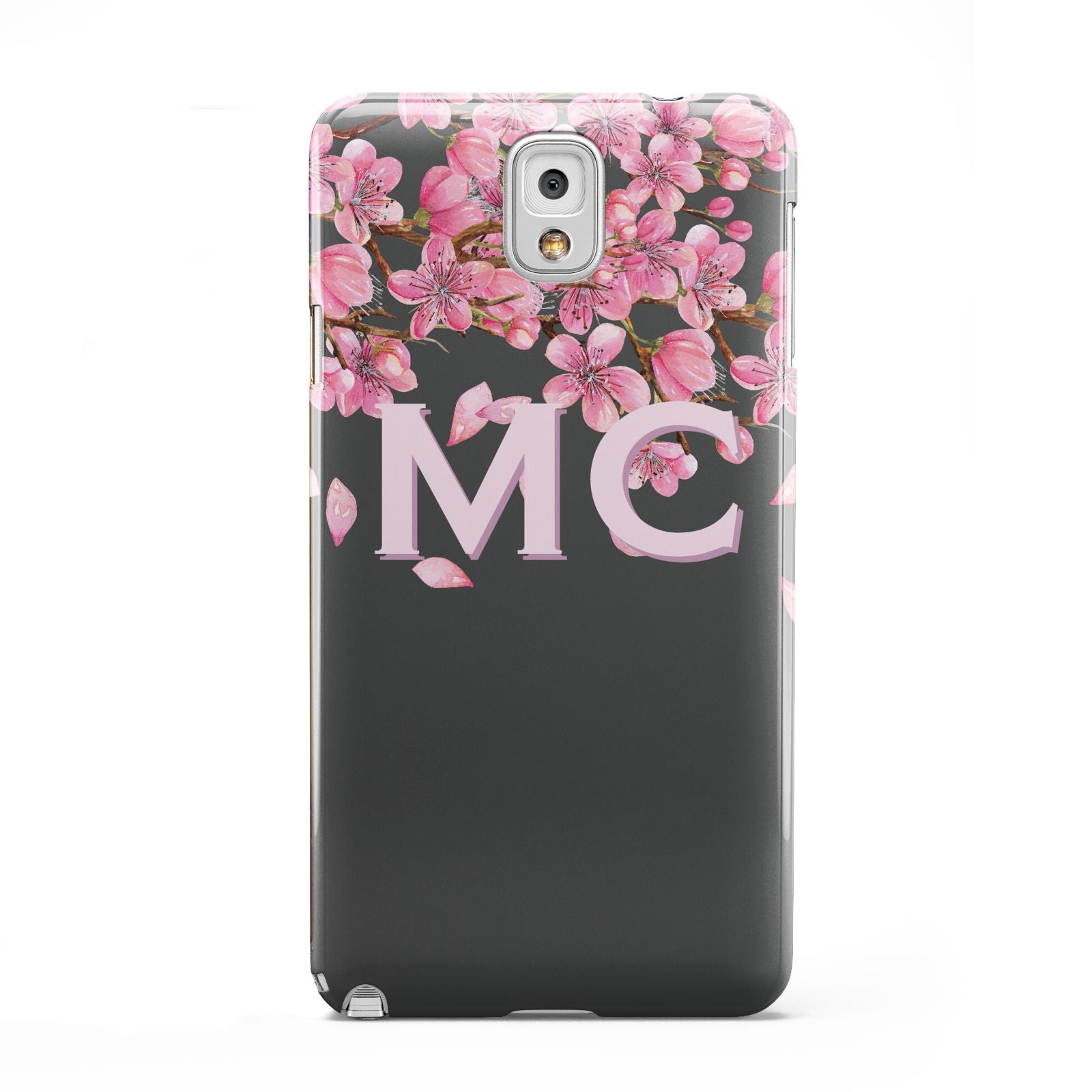 Personalised Floral Blossom Black Pink Samsung Galaxy Note 3 Case