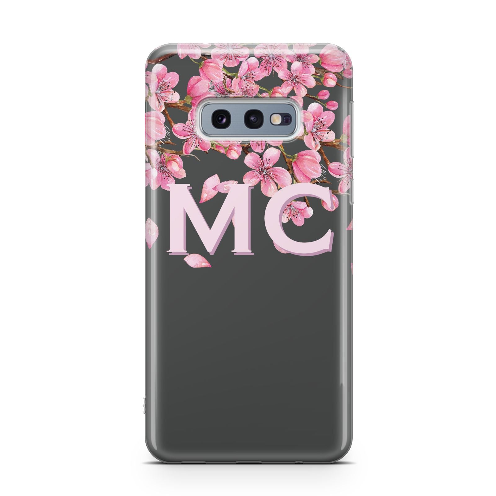 Personalised Floral Blossom Black Pink Samsung Galaxy S10E Case