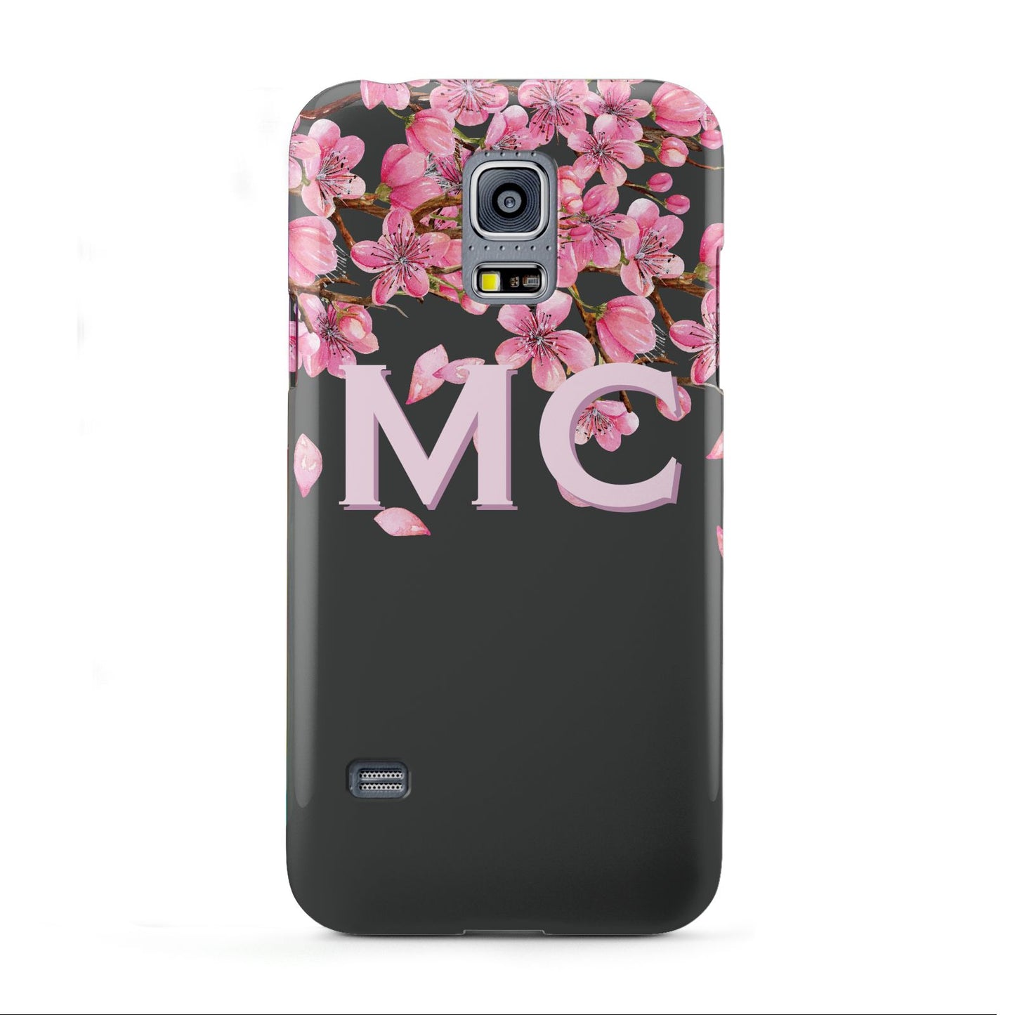 Personalised Floral Blossom Black Pink Samsung Galaxy S5 Mini Case