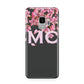 Personalised Floral Blossom Black Pink Samsung Galaxy S9 Case