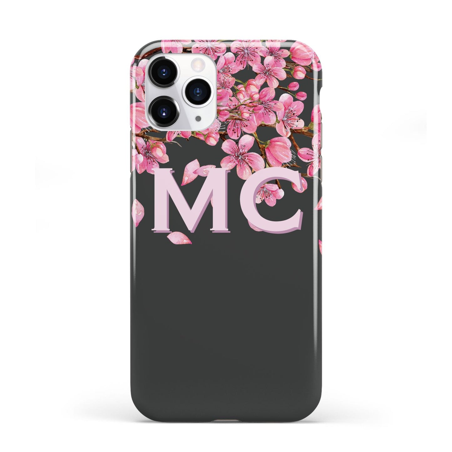 Personalised Floral Blossom Black Pink iPhone 11 Pro 3D Tough Case