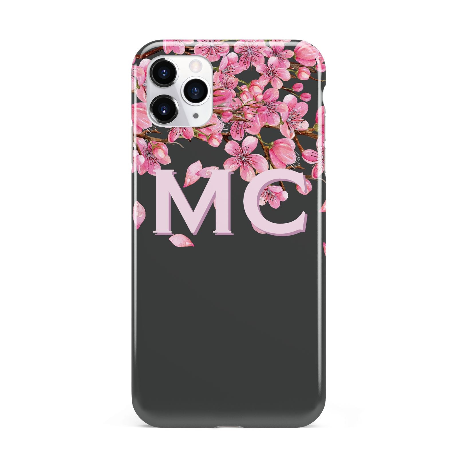 Personalised Floral Blossom Black Pink iPhone 11 Pro Max 3D Tough Case