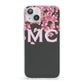 Personalised Floral Blossom Black Pink iPhone 13 Clear Bumper Case