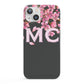 Personalised Floral Blossom Black Pink iPhone 13 Full Wrap 3D Snap Case