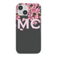 Personalised Floral Blossom Black Pink iPhone 13 Mini Full Wrap 3D Snap Case