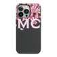 Personalised Floral Blossom Black Pink iPhone 13 Pro Full Wrap 3D Tough Case