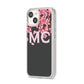 Personalised Floral Blossom Black Pink iPhone 14 Clear Tough Case Starlight Angled Image