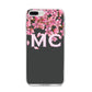 Personalised Floral Blossom Black Pink iPhone 8 Plus Bumper Case on Silver iPhone