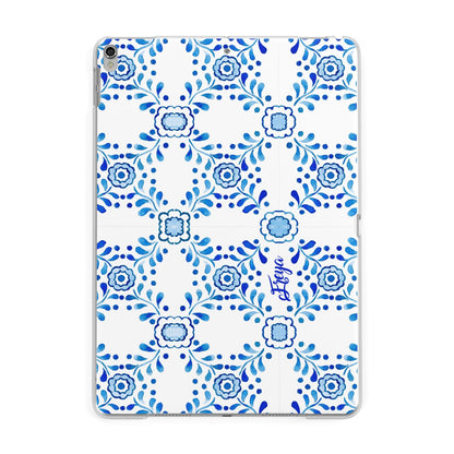 Personalised Floral Greek Tiles Apple iPad Silver Case