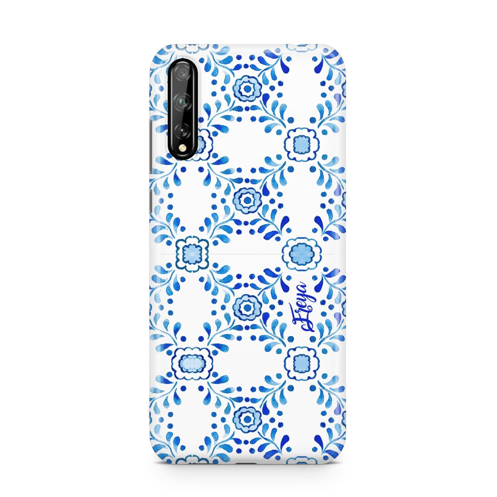 Personalised Floral Greek Tiles Huawei Enjoy 10s Phone Case