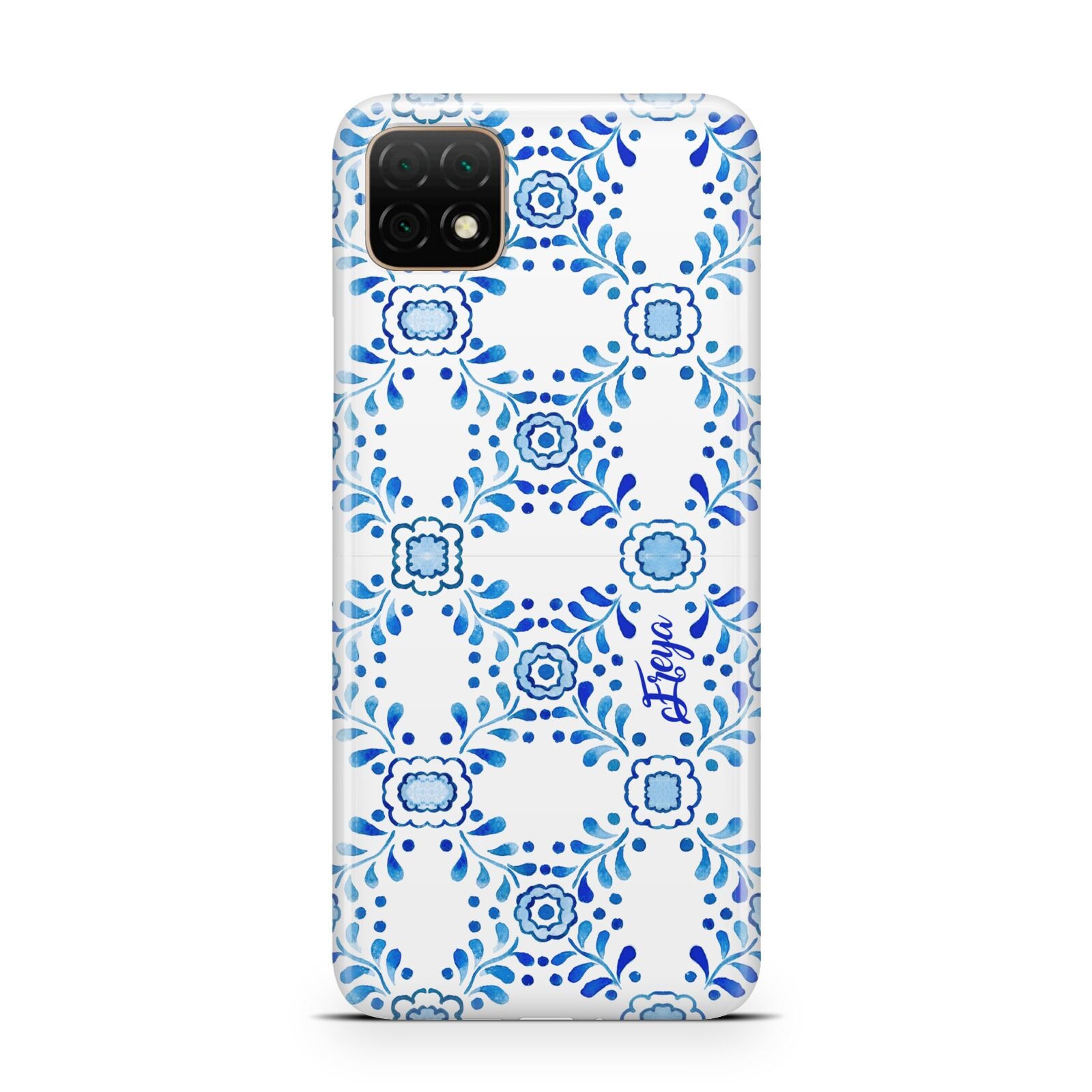 Personalised Floral Greek Tiles Huawei Enjoy 20 Phone Case