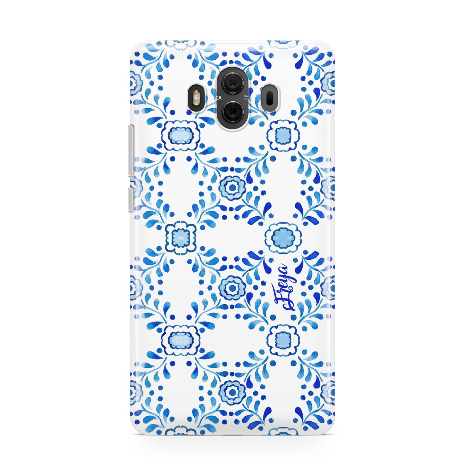 Personalised Floral Greek Tiles Huawei Mate 10 Protective Phone Case