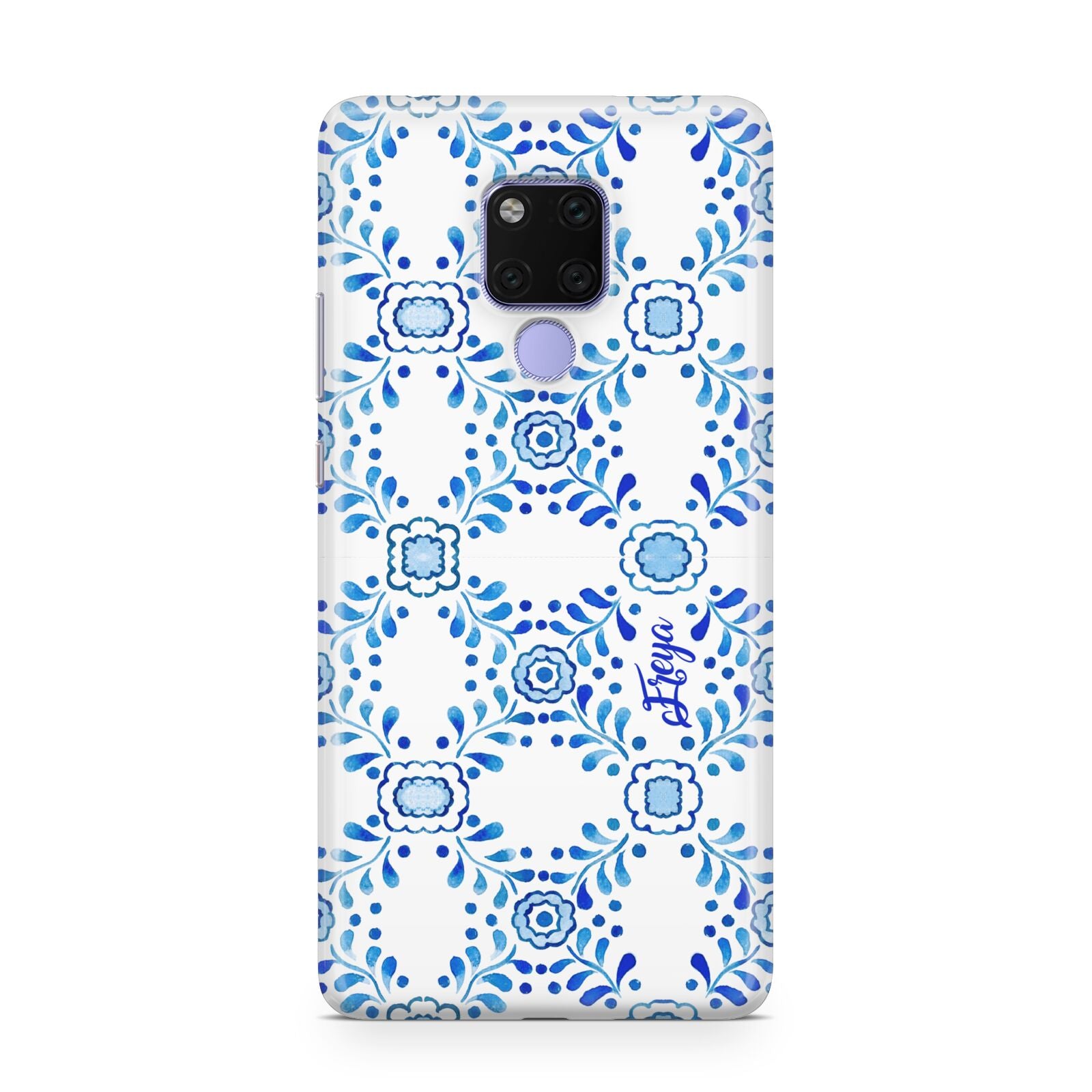 Personalised Floral Greek Tiles Huawei Mate 20X Phone Case