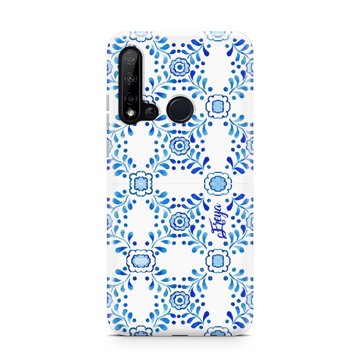 Personalised Floral Greek Tiles Huawei P20 Lite 5G Phone Case