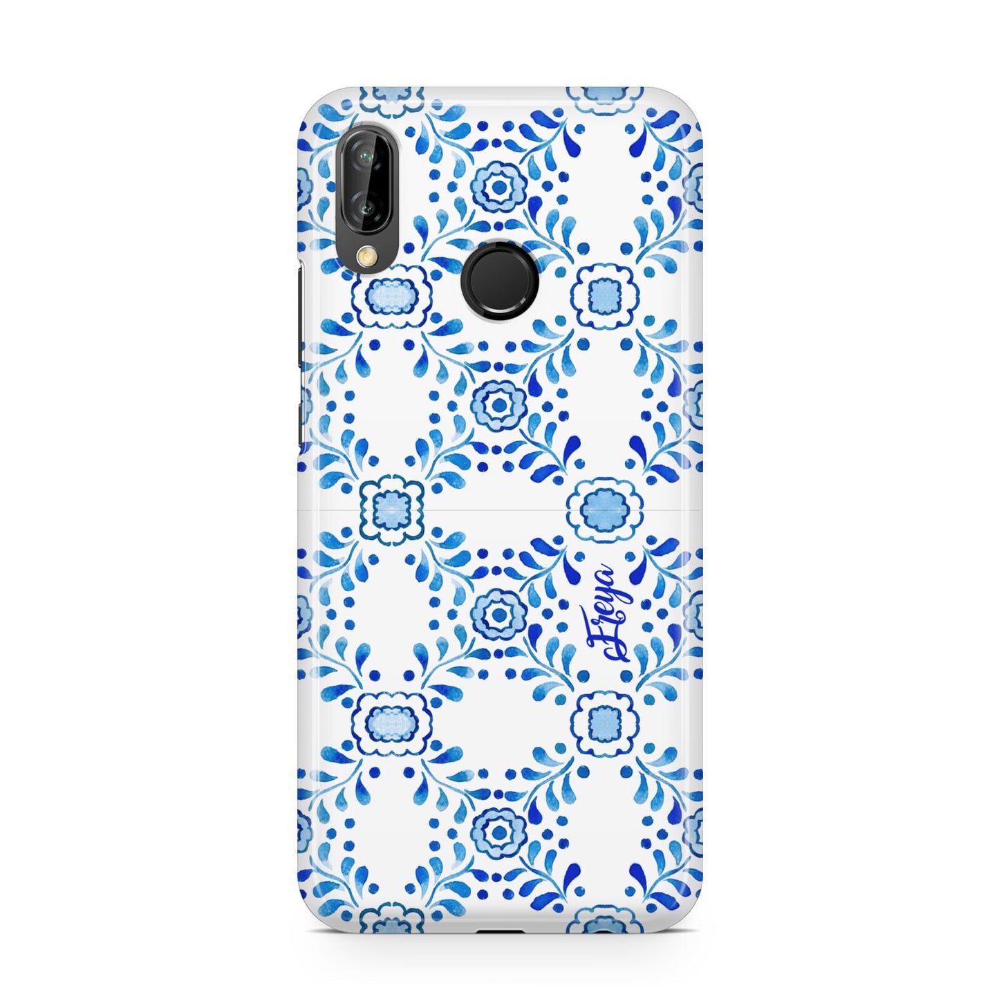 Personalised Floral Greek Tiles Huawei P20 Lite Phone Case